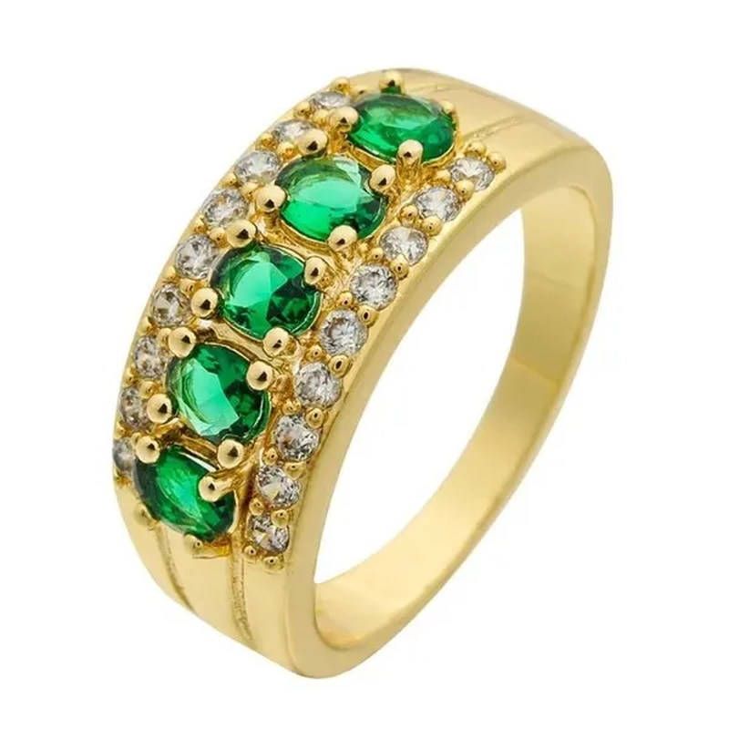 Natural 2.95CT Ruby/Emerald/Sapphire/Alexandrite/White Diamond 14K Yellow Gold R