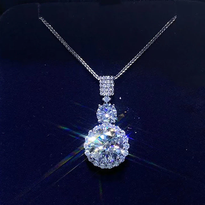 Real 10 Carat Moissanite Necklace for Women S925 Silver Platinum Plating D Color