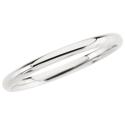 14K White Gold Comfort Fit Band - 2Mm