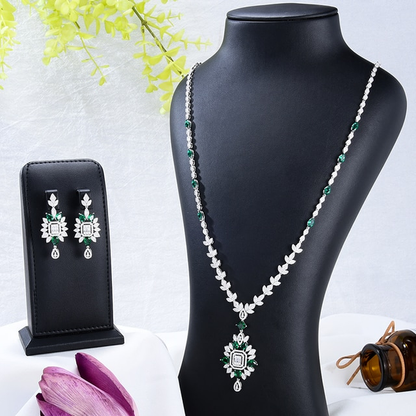 Big Fashion Luxury Waterdrop Statement Jewelry Set for Women Wedding Party