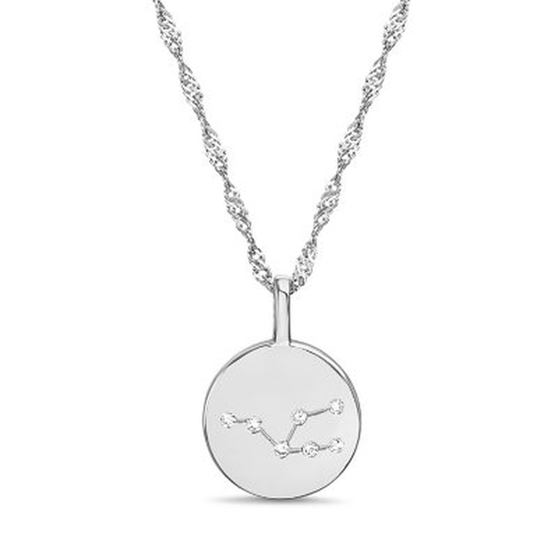 Zodiac Constellation Diamond Accent Pendant in Sterling Silver