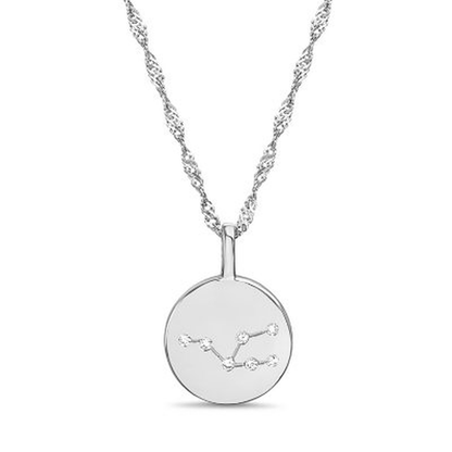 Zodiac Constellation Diamond Accent Pendant in Sterling Silver