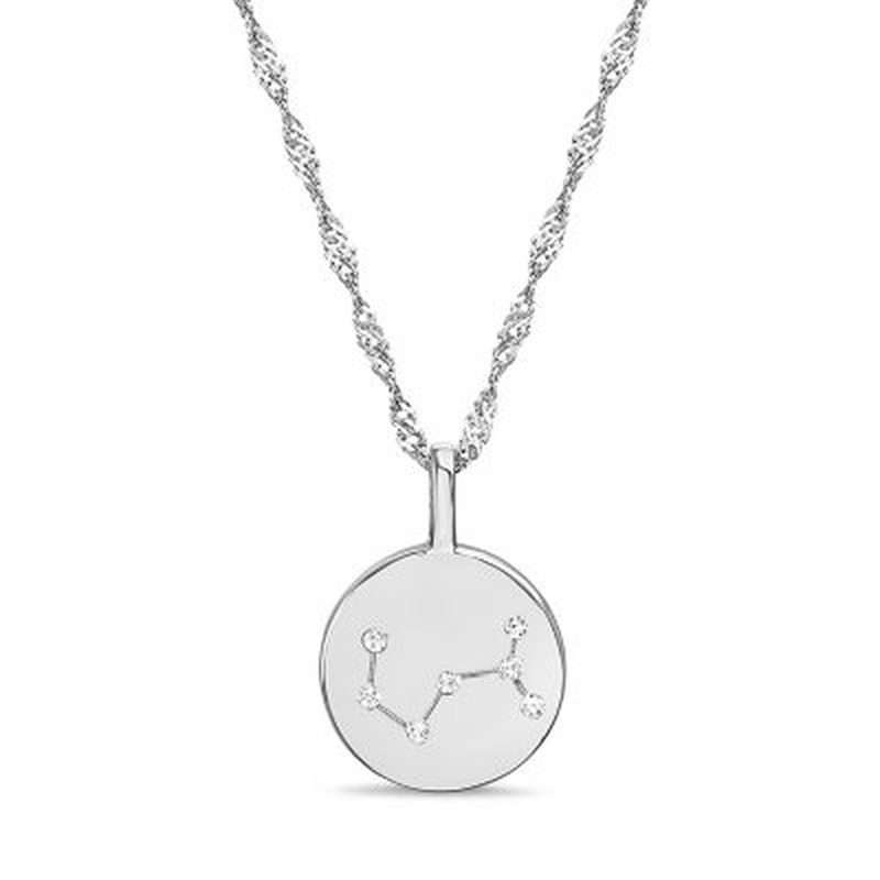 Zodiac Constellation Diamond Accent Pendant in Sterling Silver