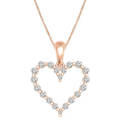 0.23 CT. T.W. Diamond Heart Pendant in 14K Gold