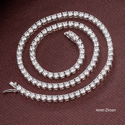 16-24 Inch 100% Guarante Real 925 Sterling Silver Pave 2Mm/3Mm/4Mm Sparkly
