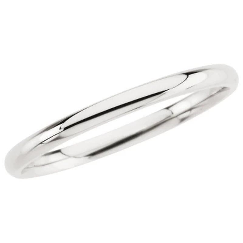 14K White Gold Comfort Fit Band - 2Mm