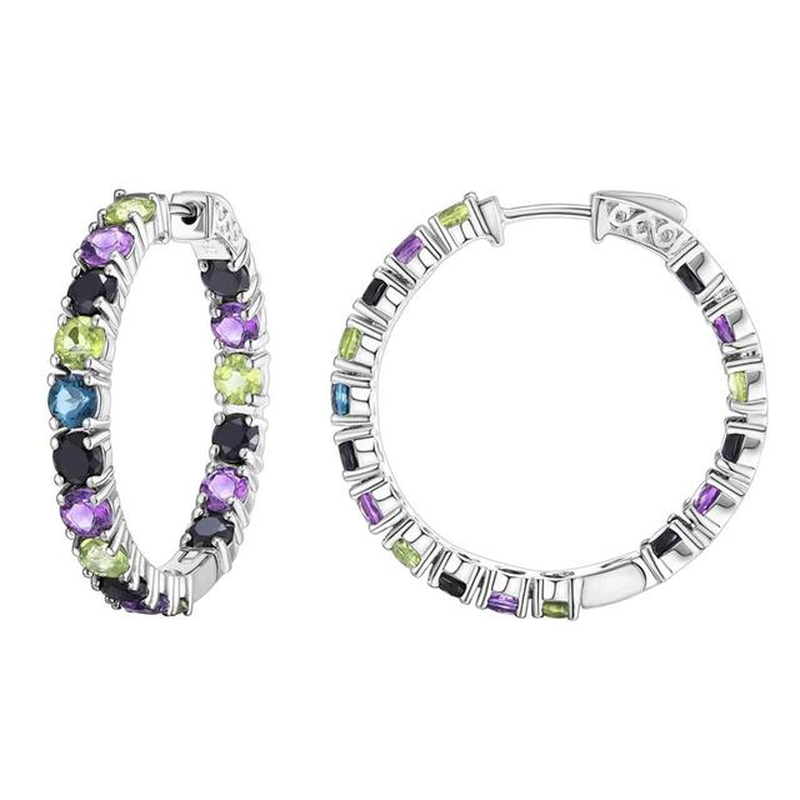 New Fashion Natural Blue Topaz Amethyst Multi Gemstone Custom Jewelry 925