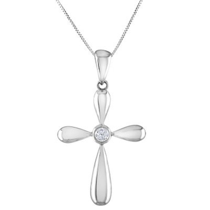 0.03 CT. T.W. Diamond Cross Pendant in 14K Gold