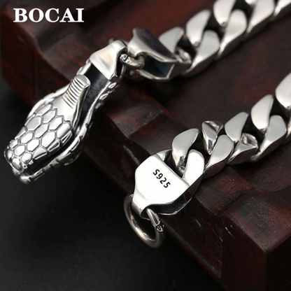 8Mm New S925 Sterling Silver Wrist Chain Jewelry 2022 Trendy Snake Head Buckl