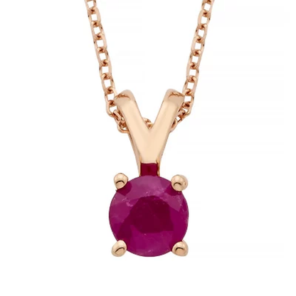 4.5Mm round Ruby Pendant in 14K Gold