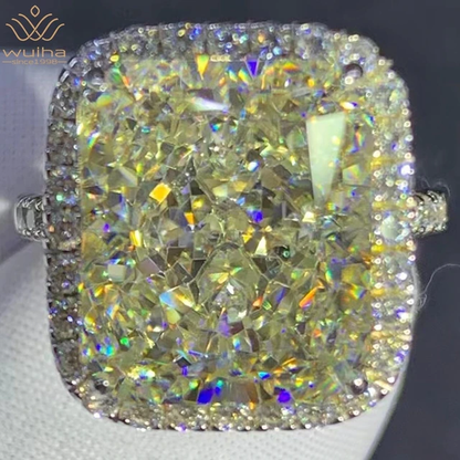 Luxurious Real 925 Sterling Silver 3EX Radiant Cut 8CT VVS D Color Created