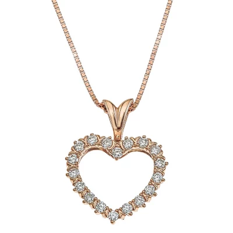 1/4 CT. T.W. Diamond Heart Pendant in 14K Gold