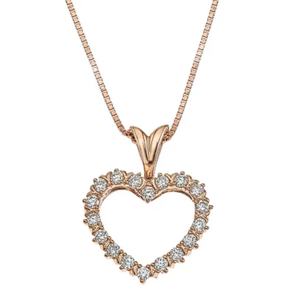 1/4 CT. T.W. Diamond Heart Pendant in 14K Gold
