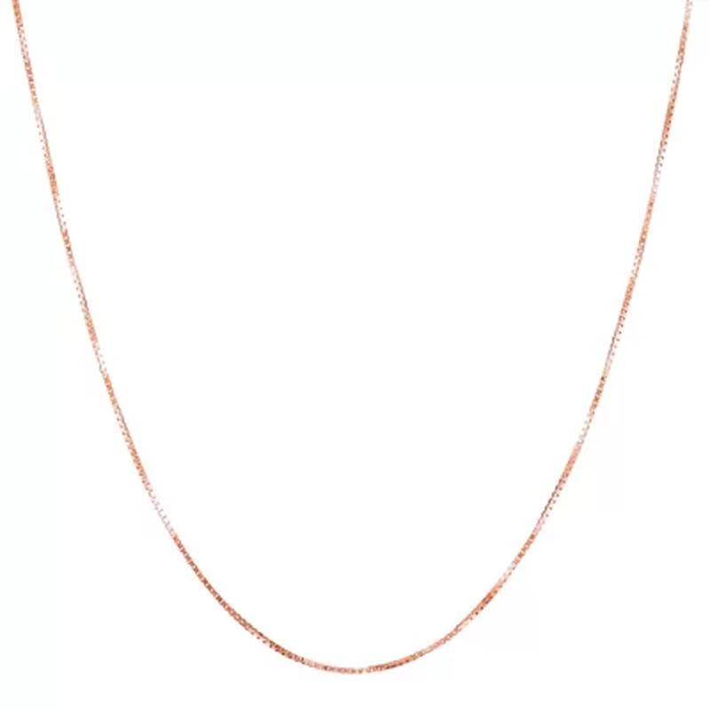 Adjustable Box Link Chain Necklace, .70Mm in 14K Gold