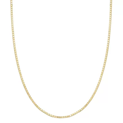 Adjustable Box Link Chain Necklace, .85Mm in 14K Gold