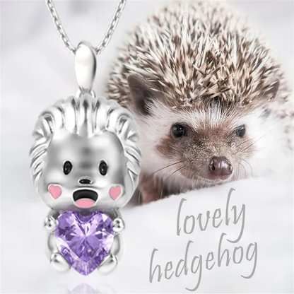 Creative 925 Sterling Silver Cartoon Penguin Heart Shape Crystal Diamond Pendant