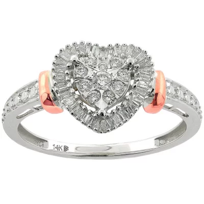 0.23 CT T.W. Diamond Heart Ring in 14K Gold