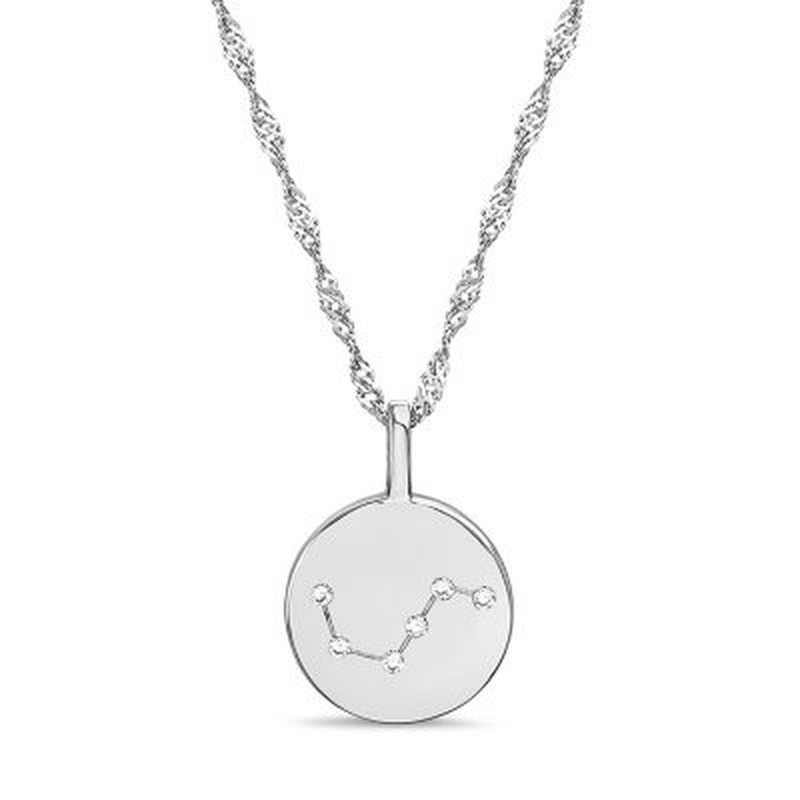 Zodiac Constellation Diamond Accent Pendant in Sterling Silver