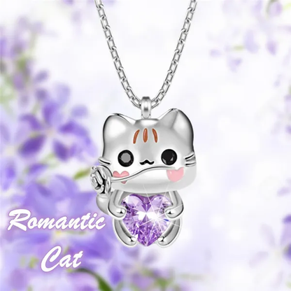 Creative 925 Sterling Silver Cartoon Penguin Heart Shape Crystal Diamond Pendant