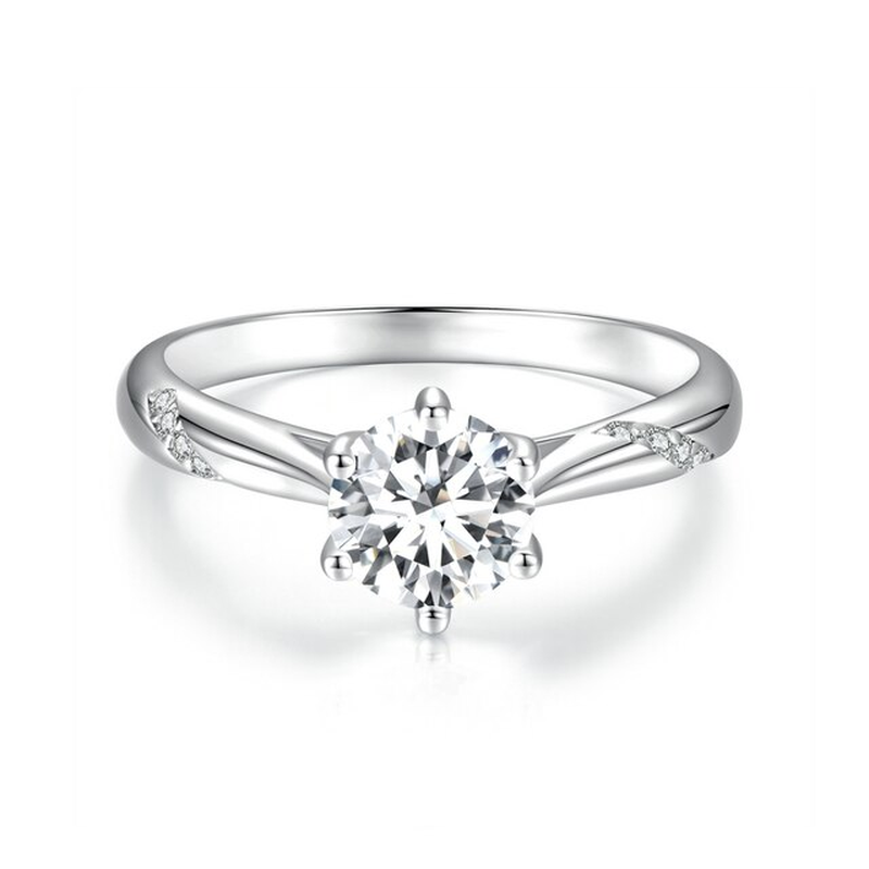 D Color VVS1 EX Moissanite Ring 1Ct round Moissanite Diamond Solitaire