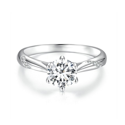 D Color VVS1 EX Moissanite Ring 1Ct round Moissanite Diamond Solitaire