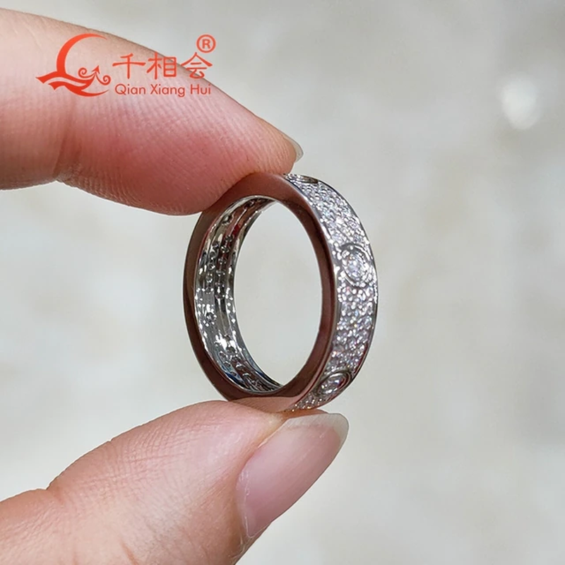 925 Silver Rings Hot Sale Classic Love Three Rows of Luxury Eternity Ring