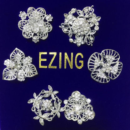 Lot 24Pc Shining Rhinestone Crystal Brooches Pins DIY Wedding Bouquet Kit