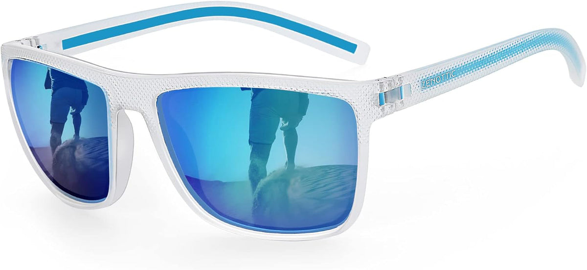 Polarized Sunglasses for Men Lightweight TR90 Frame UV400 Protection Square Sun Glasses