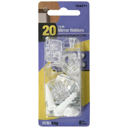1/8 In. Plastic Mirror Clip (8-Pack)