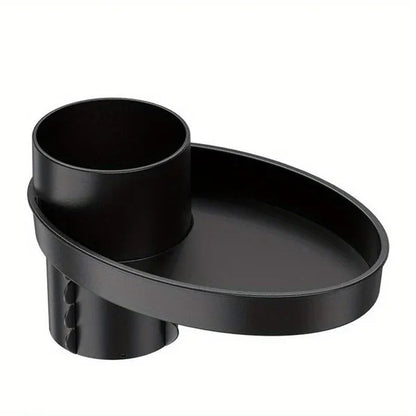 1pc Car Seat Snack Tray, Portable Cup Holder Plate, Toddler Car Seat Cup Holder Food Tray with Expandable Base, Cup Holder Tray for Car Seats, 360° Rotatable Car Seat Tray for Kids Travel