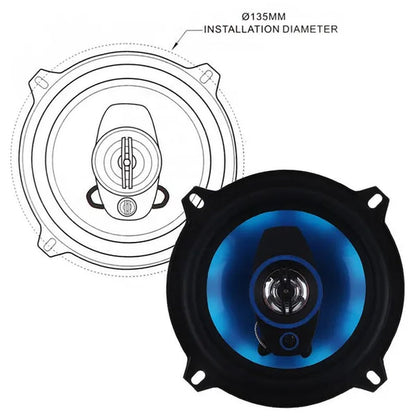 2Pcs 5 Inch 150W 3 Way Car Coaxial Horn Auto Audio Music Stereo Full Range Frequency Hifi Speakers Non-Destructive Installation