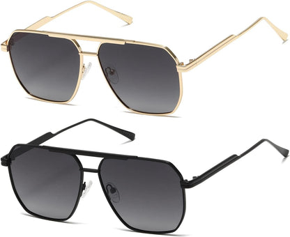 Polarized Sunglasses Womens Men Retro Oversized Square Vintage Shades Classic Large Metal Sun Glasses K1221