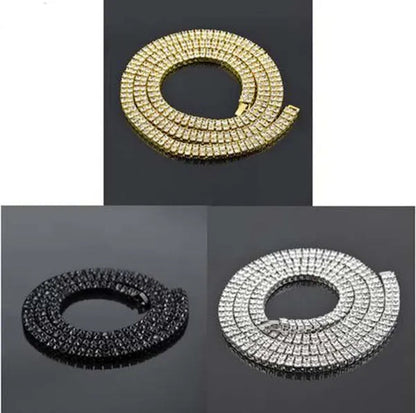 Men's Necklaces Alloy Crystal Rhinestone Diamond Chains Necklaces Hip Hop Rock Gift