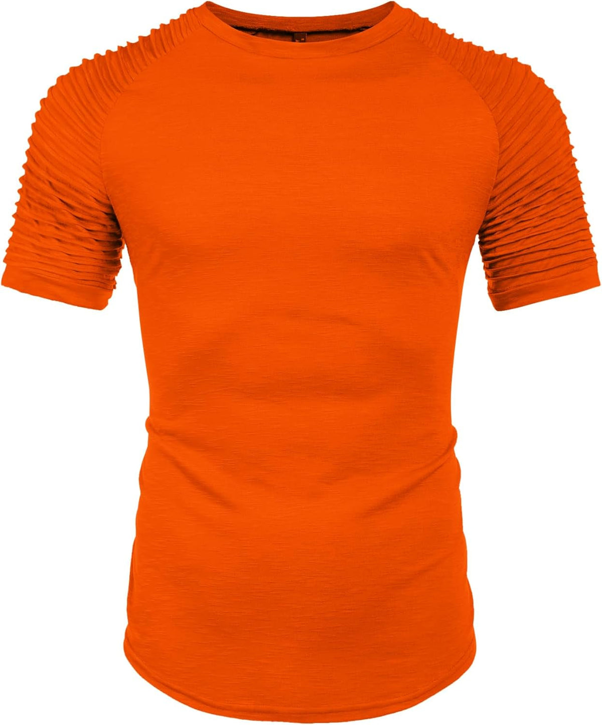 Men'S Muscle T-Shirt Pleated Raglan Sleeve Bodybuilding Gym Tee Short Sleeve Fashion Workout Shirts Hipster Shirt