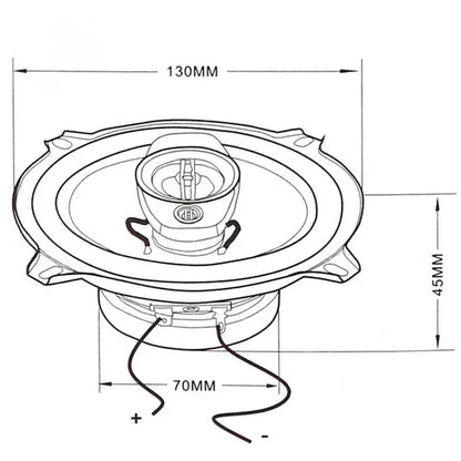 2Pcs 5 Inch 150W 3 Way Car Coaxial Horn Auto Audio Music Stereo Full Range Frequency Hifi Speakers Non-Destructive Installation