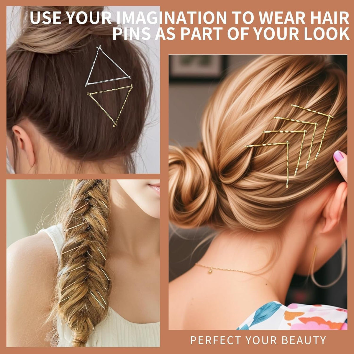 Bobby Pins, 250 Pcs 2Inch Bobby Pins Bulk for Women Girls, Silver, Black, Blonde, Brown - Secure Hold, Hair Pins with Storage Box, All Hair Types