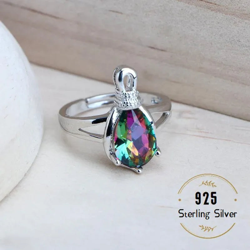 Magic Rainbow Zircon 925 Silver Jewelry Sets For Women