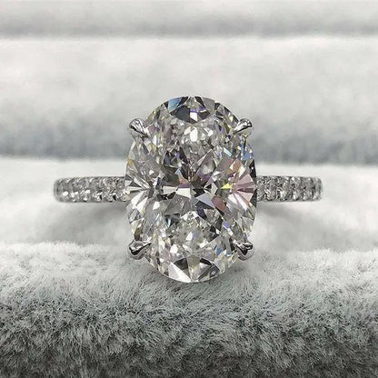 Lovely Valentine's Day Gift Ring Exquisite White Zircon Ring Anniversary Gift Engagement Bridal Wedding Jewelry Rings Size 5-11