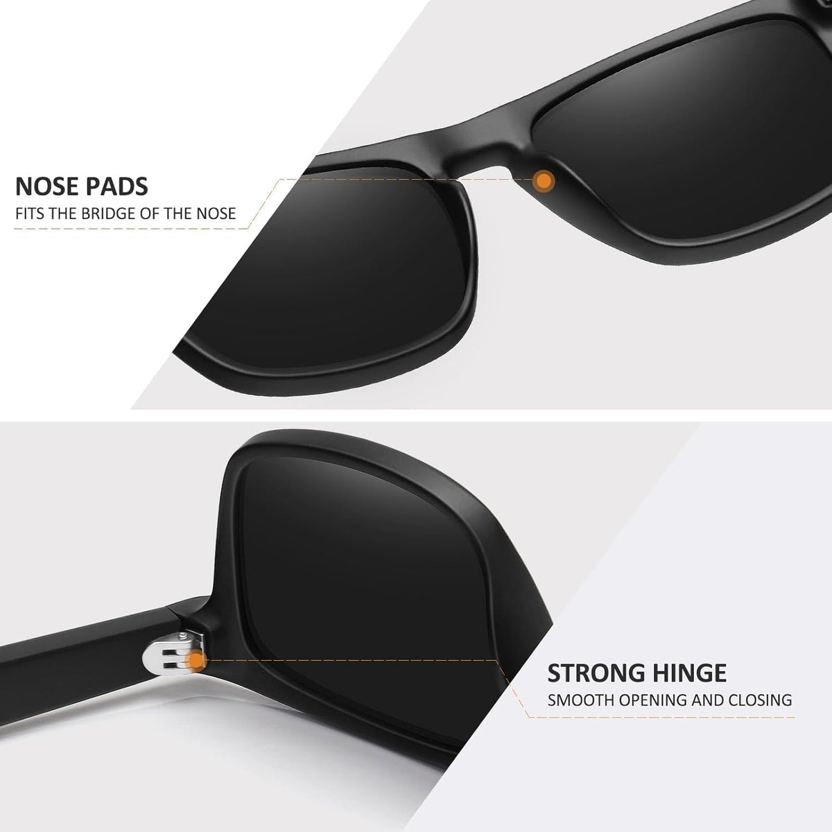 Polarized Sunglasses for Men Women UV Protection Square Frame Sport Fishing Driving Sunglasses