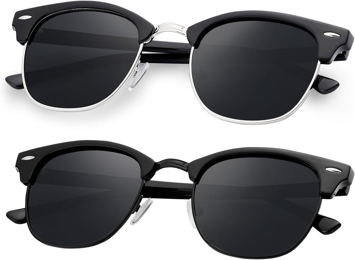 Sunglasses Men and Womens, Polarized Sunglasses for men with UV Blocking Semi-Rimless Frame for Driving & Hiking