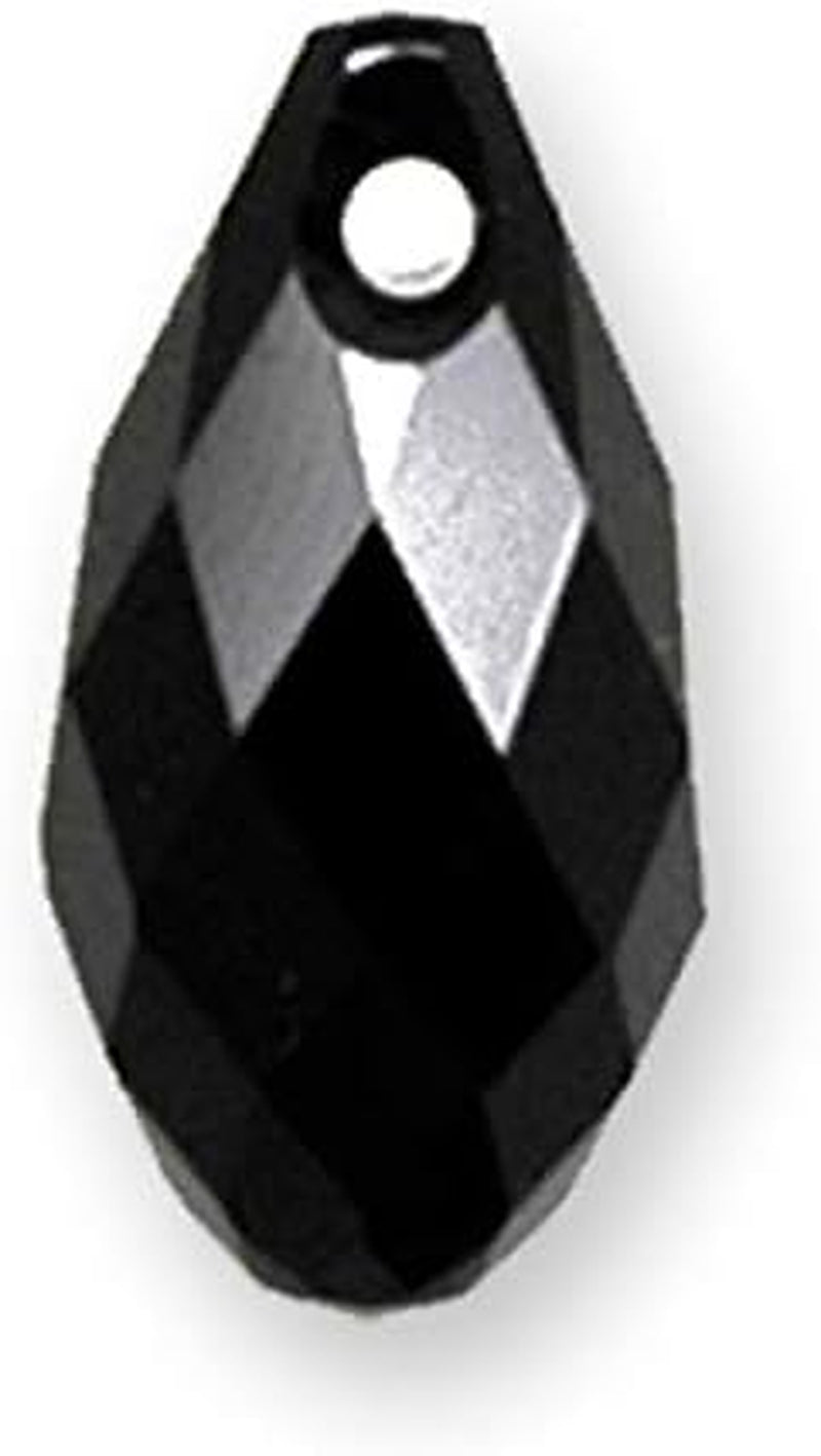 13 X 6.5Mm Austria Crystal 6010 Briolette Pendant by 4-Pcs (Jet)