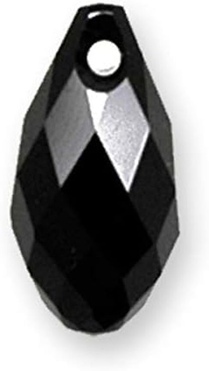 13 X 6.5Mm Austria Crystal 6010 Briolette Pendant by 4-Pcs (Jet)