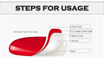 2X15ml Rubber Base,No Wipe Top Coat Gel Nail Polish