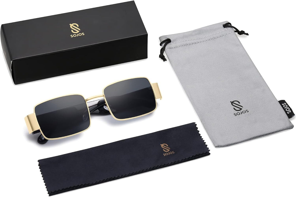 Retro Fashion Rectangle Sunglasses Womens Mens Vintage Trendy Square Shades SJ1162