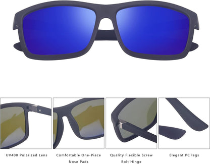 Men's Sports Polarized Sunglasses Square Frame Glasses NP1007