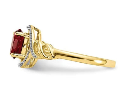 1.05 Carat (ctw) Natural Ruby Ring in 10K Yellow Gold