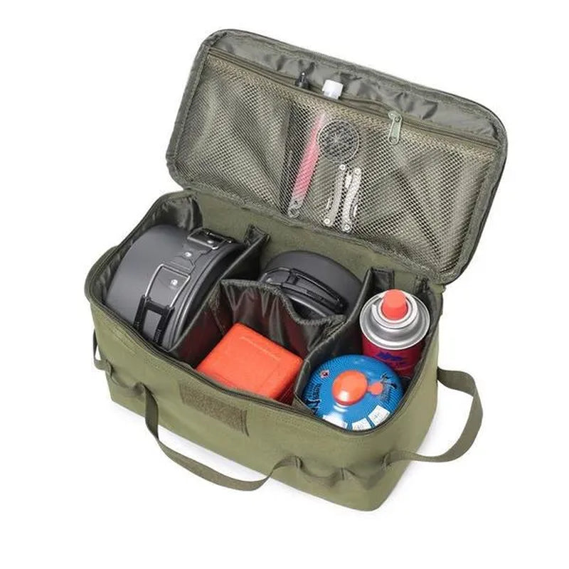 Outdoor Camping Gas Tank Storage Bag Large Capacity Ground Nail Tool Bag Gas Canister Picnic Cookware Utensils Kit Organizer