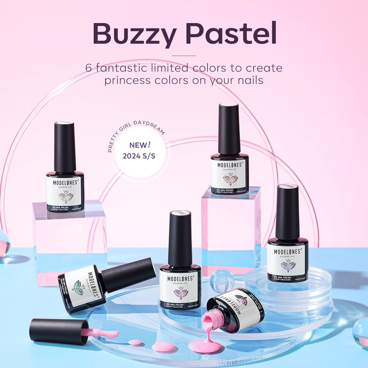 Gel Nail Polish Set, 6 Colors Easter Pastel Gel Polish Set with Nail Art Liner Brush, Soft Pink White Light Purple Blue Green Nude Spring Painting Nail Gel Polish Kit Mani DIY Salon Gifts
