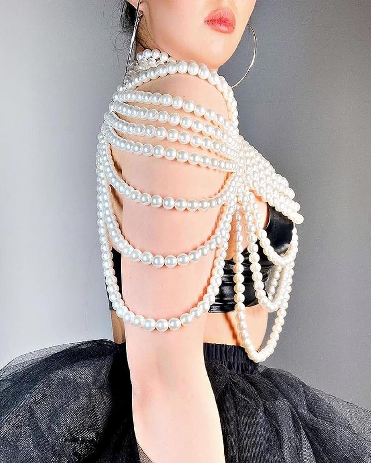 Pearl Body Chain Bra - Fashion Shoulder Necklaces Bra Chain Body Jewelry