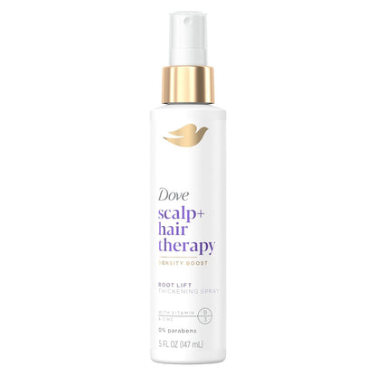 Density Boost Root Lift Thickening Spray for Fuller Hair and Scalp Therapy, with Vitamin B3, Zinc and 0% Sulfates, 5 Oz